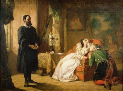 John Knox (1512-72) tadelt Maria, Königin von Schottland (1542-87), Mitte des 19. Jahrhunderts von William Powell Frith